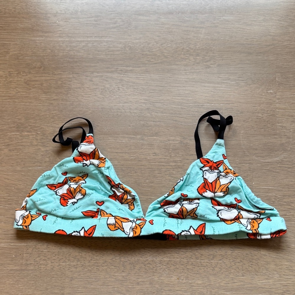 MeUndies Mint Green Fox Print Triangle Bralette